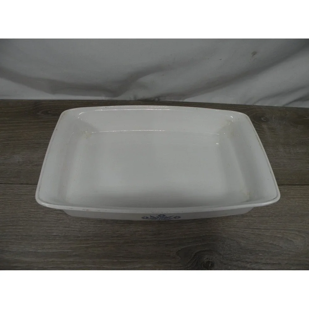 Vintage Corning Ware P-332 2 Qt Blue Floral Casserole Baking Dish USA